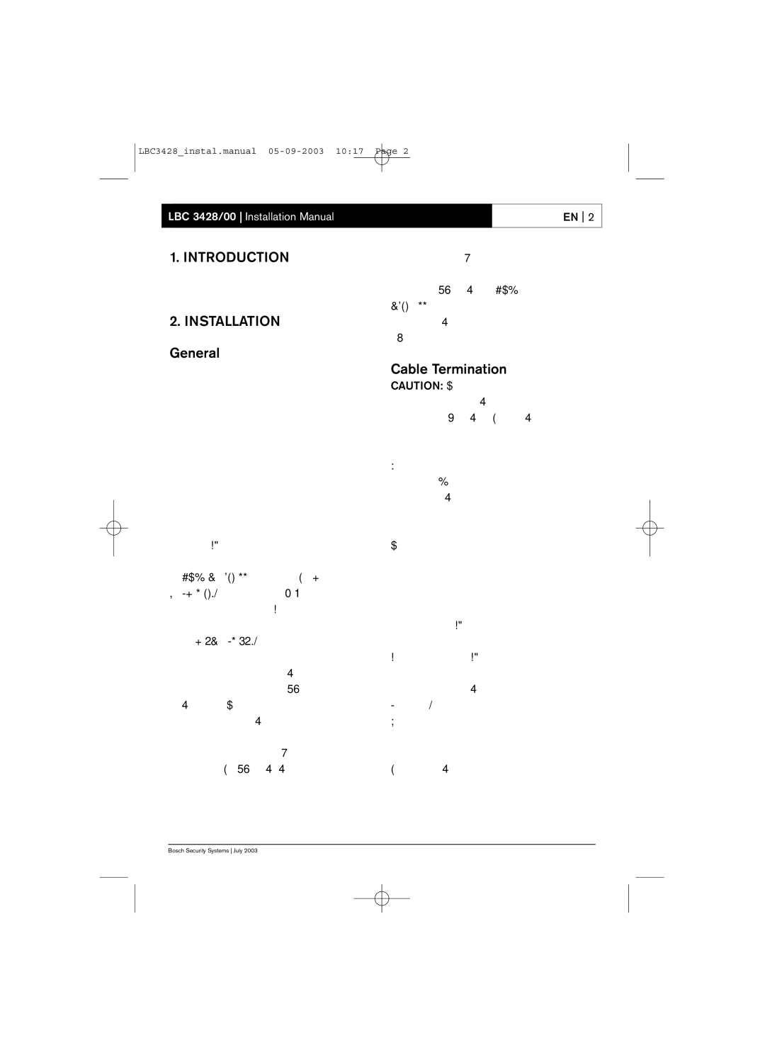 Bosch Appliances LBC 3428/00 installation manual Introduction, Installation 