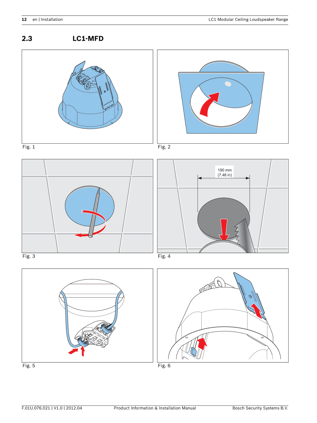 Bosch Appliances installation manual 3LC1-MFD 