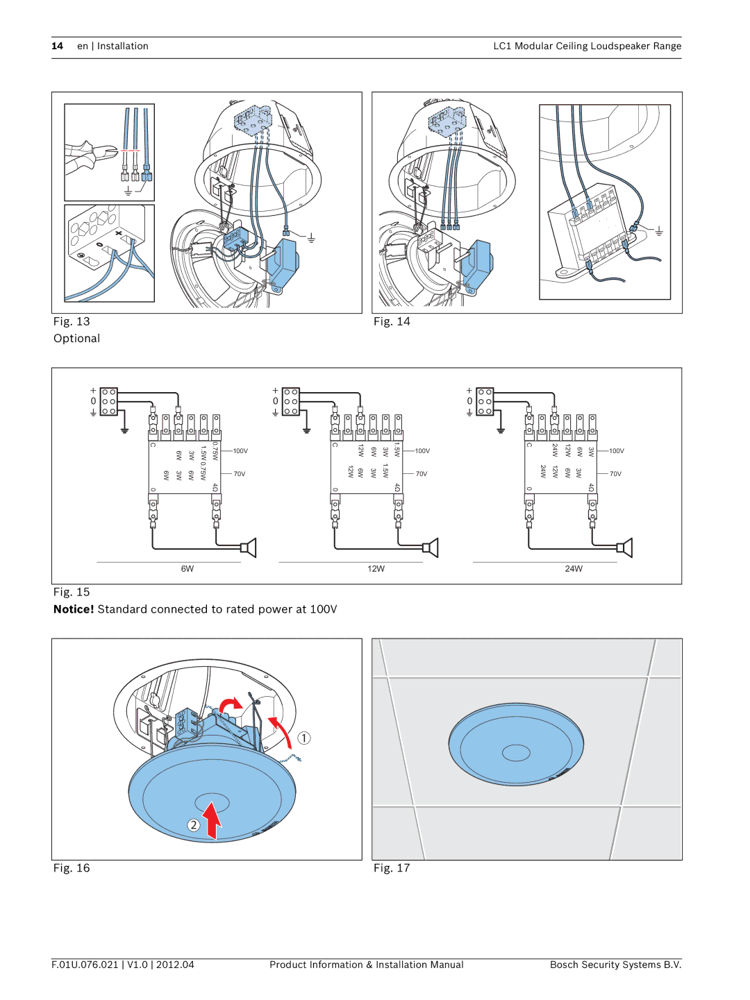 Bosch Appliances LC1 installation manual 12W 24W 