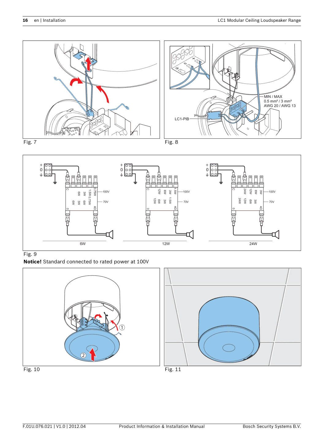 Bosch Appliances LC1 installation manual Min / Max 