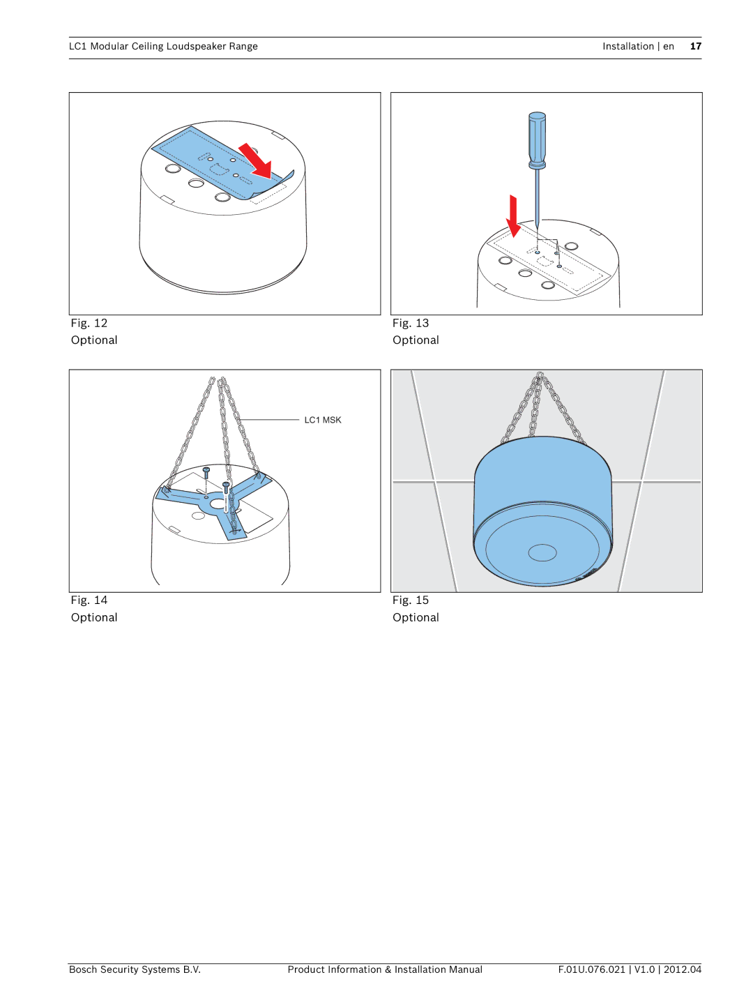 Bosch Appliances installation manual LC1 MSK 