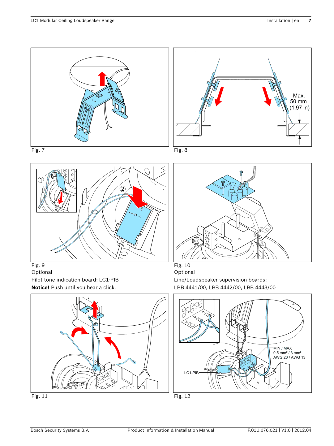 Bosch Appliances LC1 installation manual 50 mm 