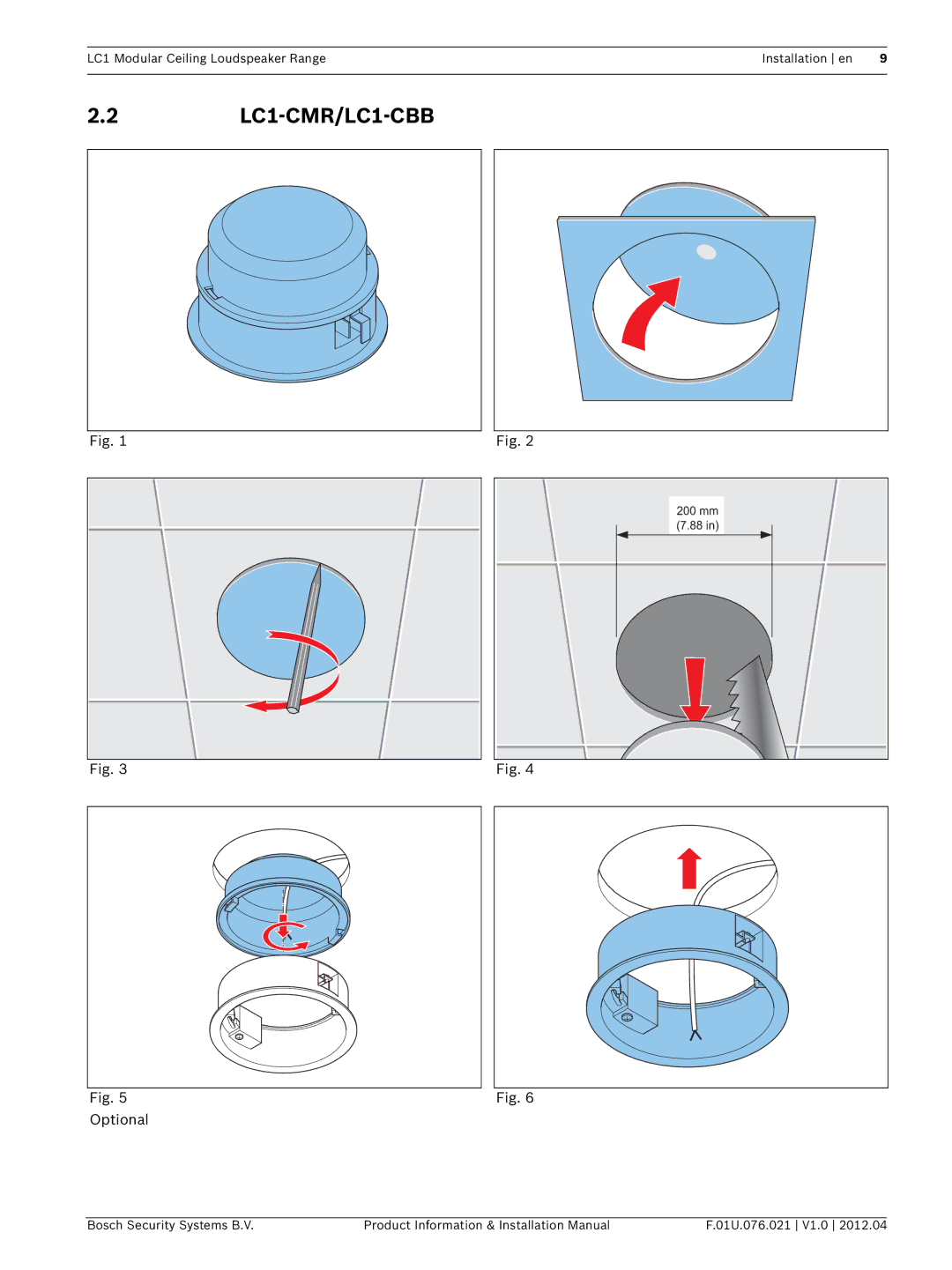 Bosch Appliances installation manual 2LC1-CMR/LC1-CBB 