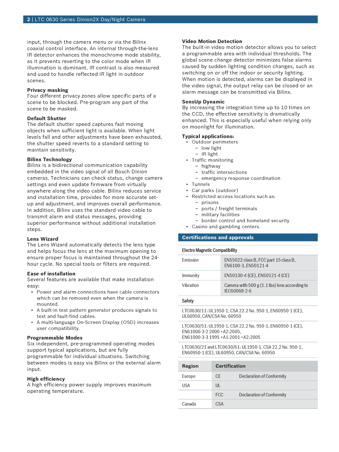 Bosch Appliances LTC 0630 manual Certifications and approvals 