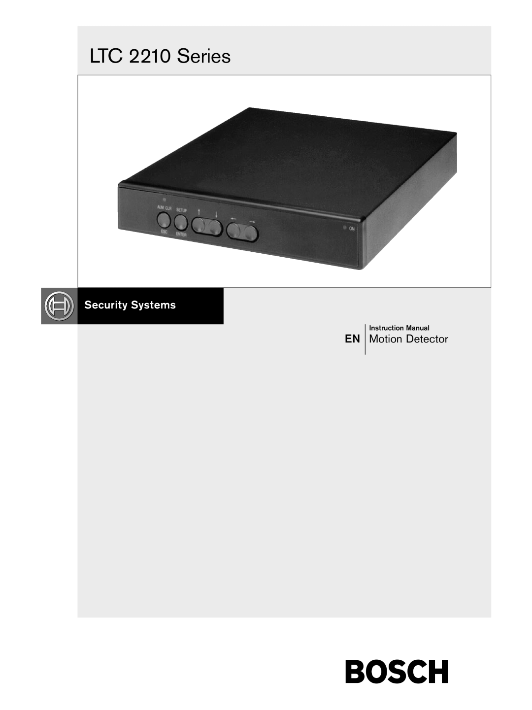Bosch Appliances instruction manual LTC 2210 Series, EN Motion Detector 