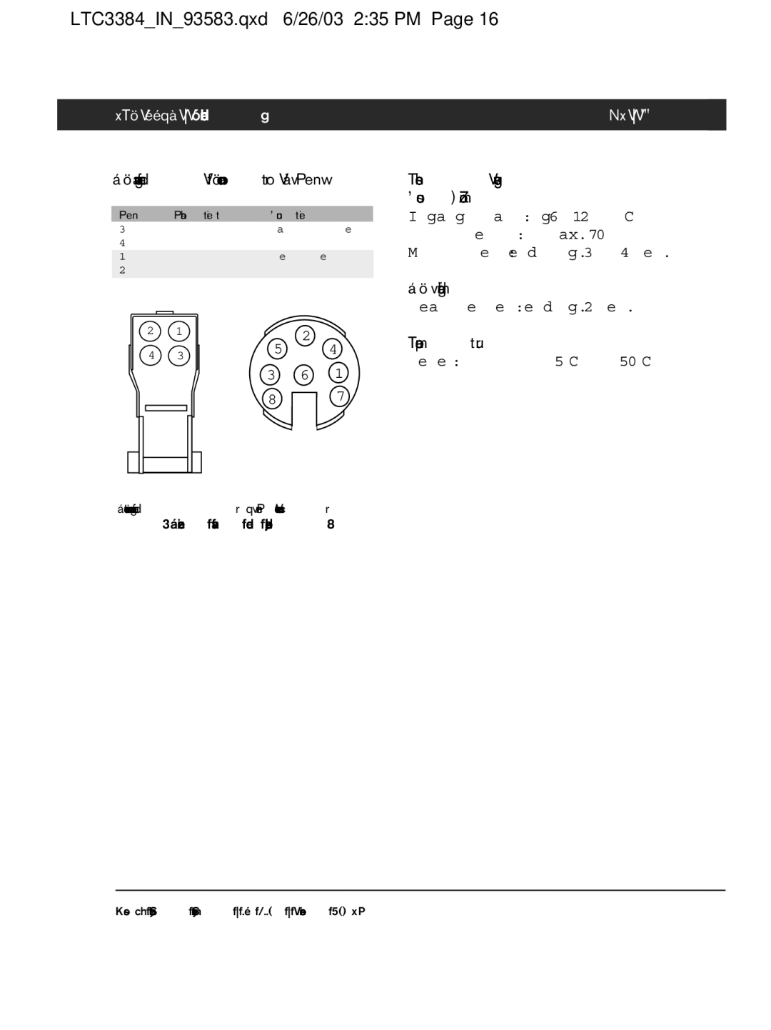 Bosch Appliances LTC 3354 installation manual DC-diafragma Connector 4-Pen, Technische gegevens, Temperatuur 