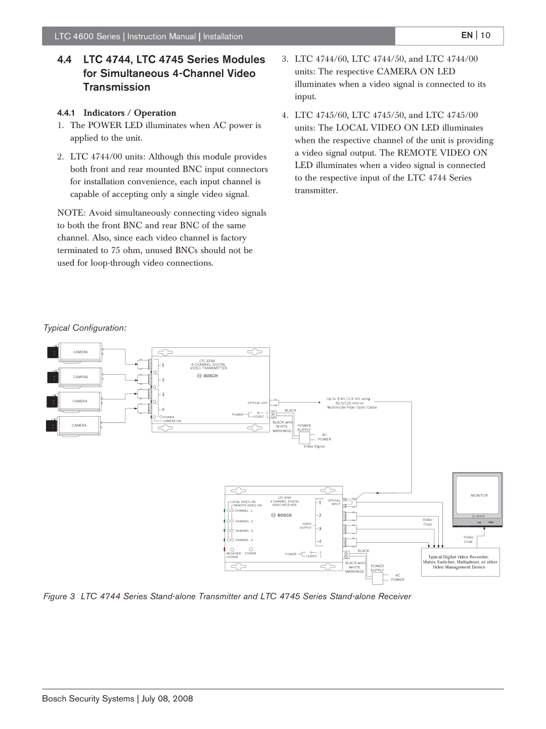 Bosch Appliances LTC 4600 instruction manual Typical Configuration 