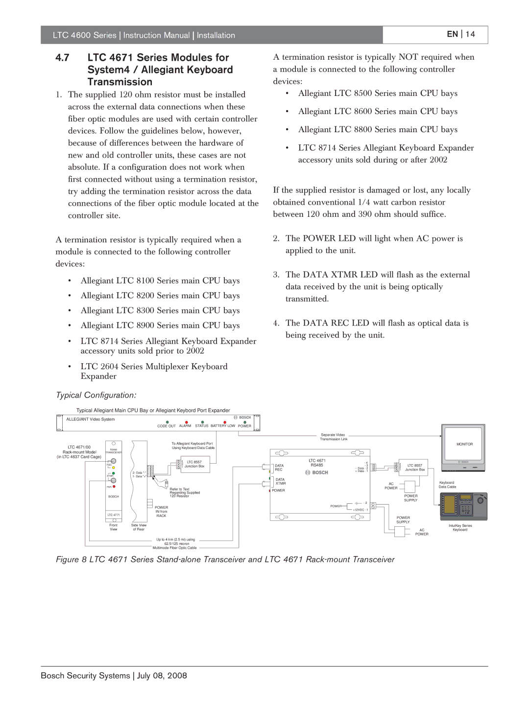 Bosch Appliances LTC 4600 instruction manual Allegiant Video System 