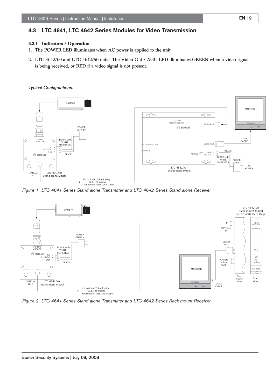 Bosch Appliances LTC 4600 instruction manual En, 4.3.1Indicators / Operation, Bosch Security Systems July 