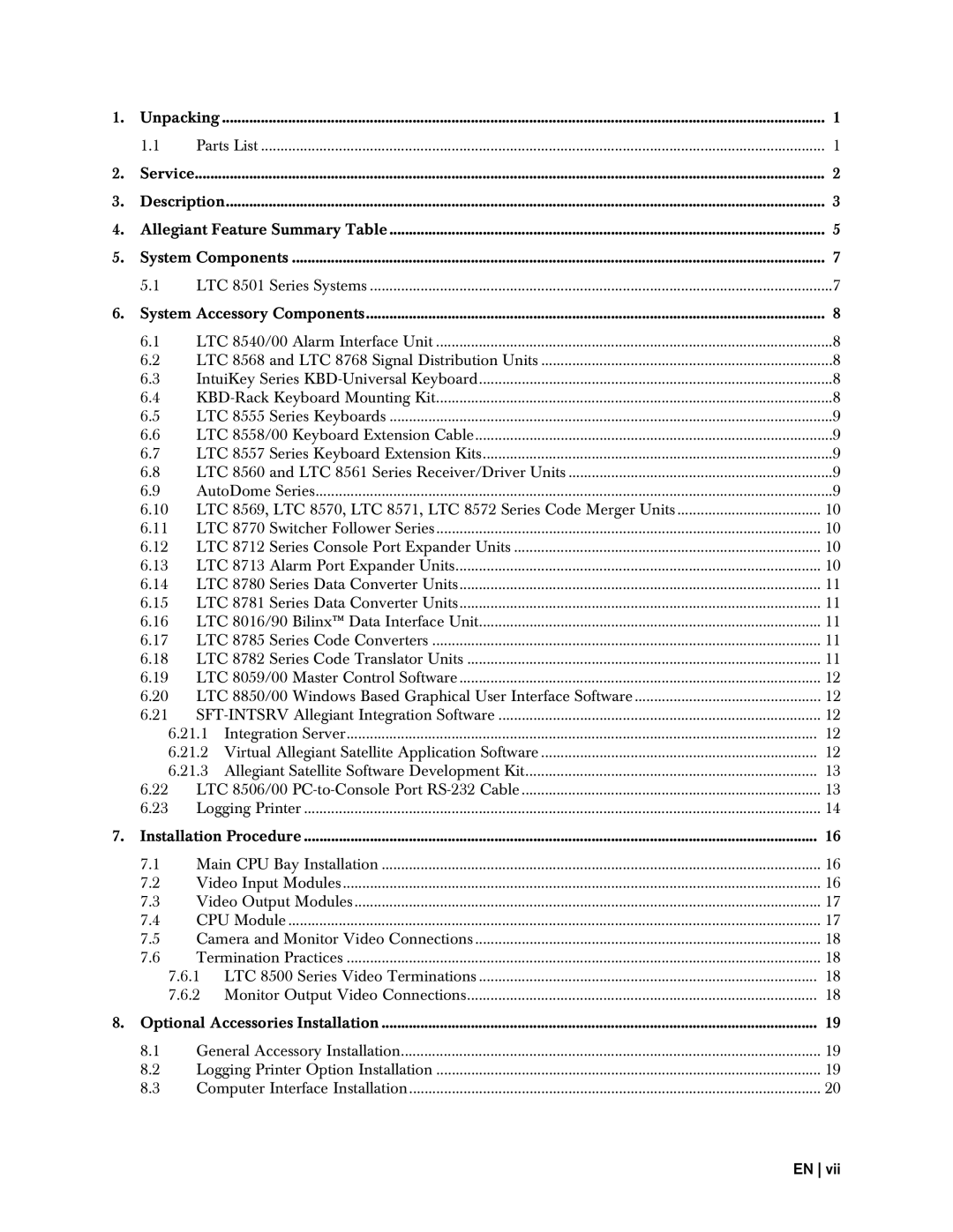 Bosch Appliances 8500, LTC instruction manual 