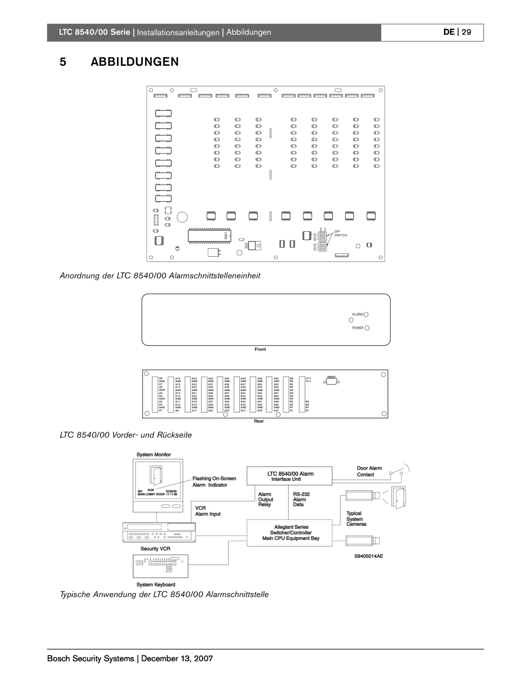 Bosch Appliances LTC 8540/00 instruction manual 5ABBILDUNGEN, De 