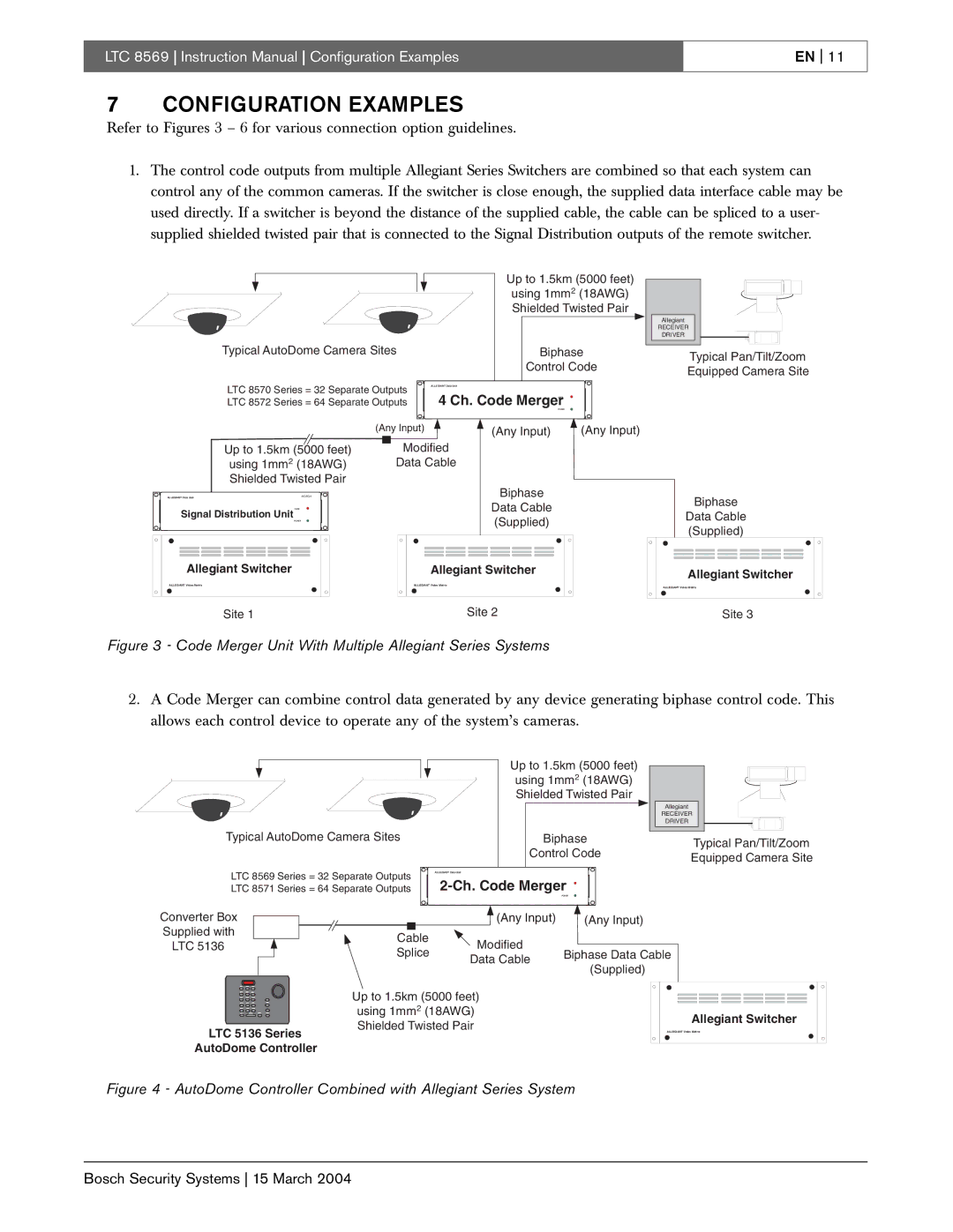 Bosch Appliances LTC 8569, LTC 8571, LTC 8572, LTC 8570 instruction manual Configuration Examples, Ch. Code Merger 