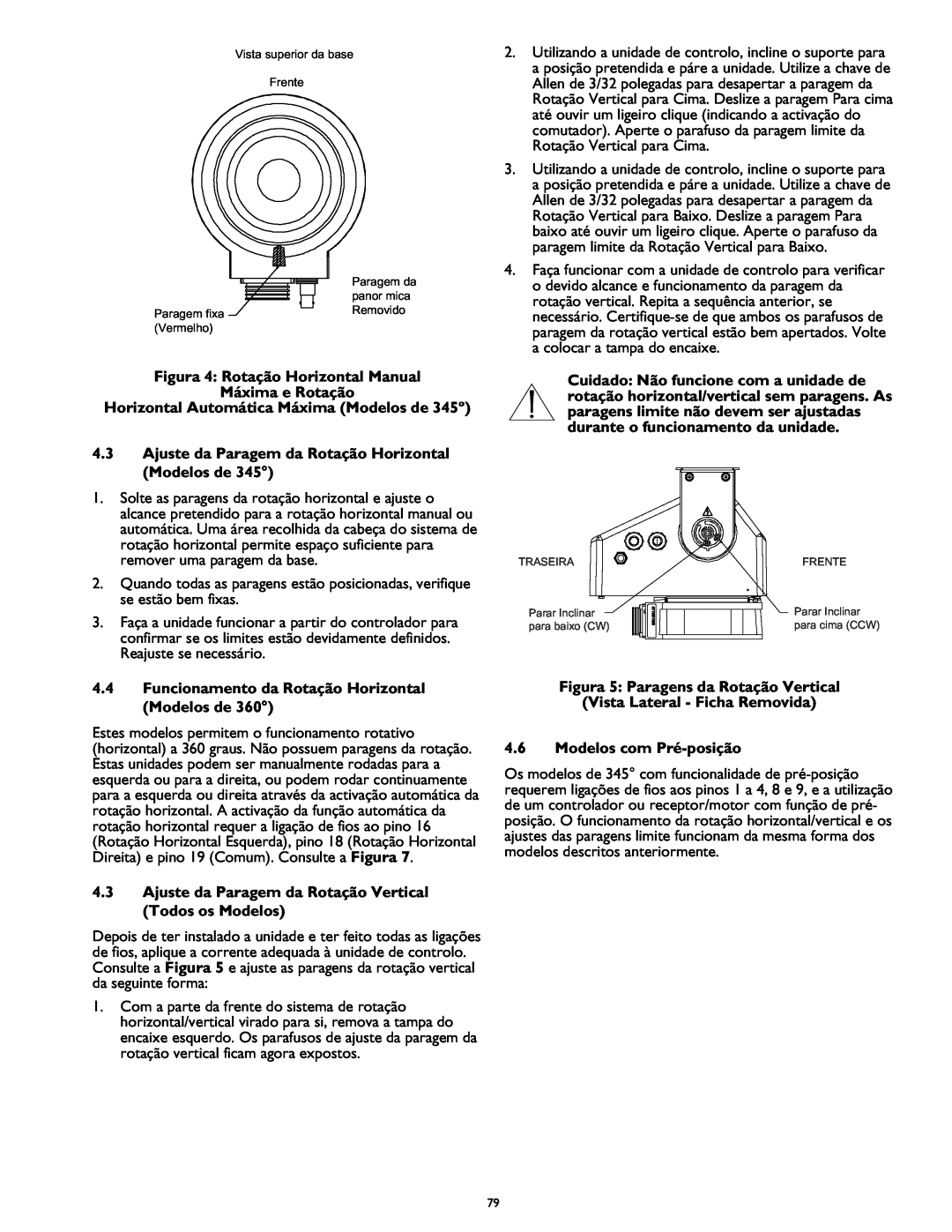 Bosch Appliances LTC 9441, LTC 9420, LTC 9440, LTC 9418 instruction manual Figura 4: Rotação Horizontal Manual 