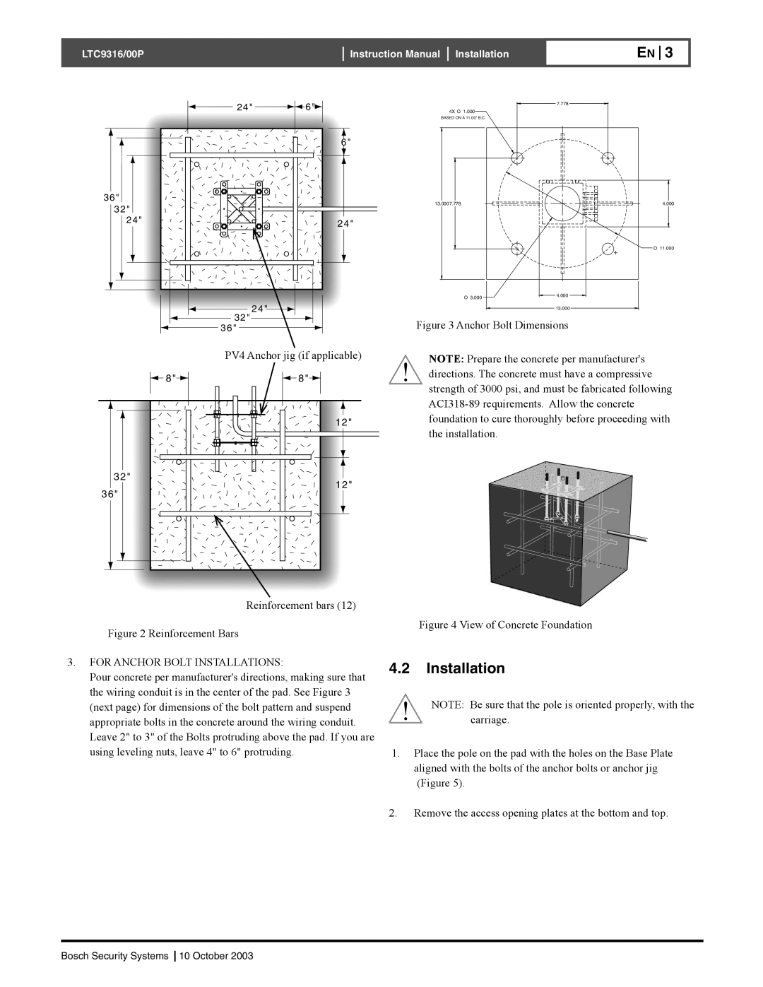 Bosch Appliances 00P, LTC9316 installation manual 4.2Installation 