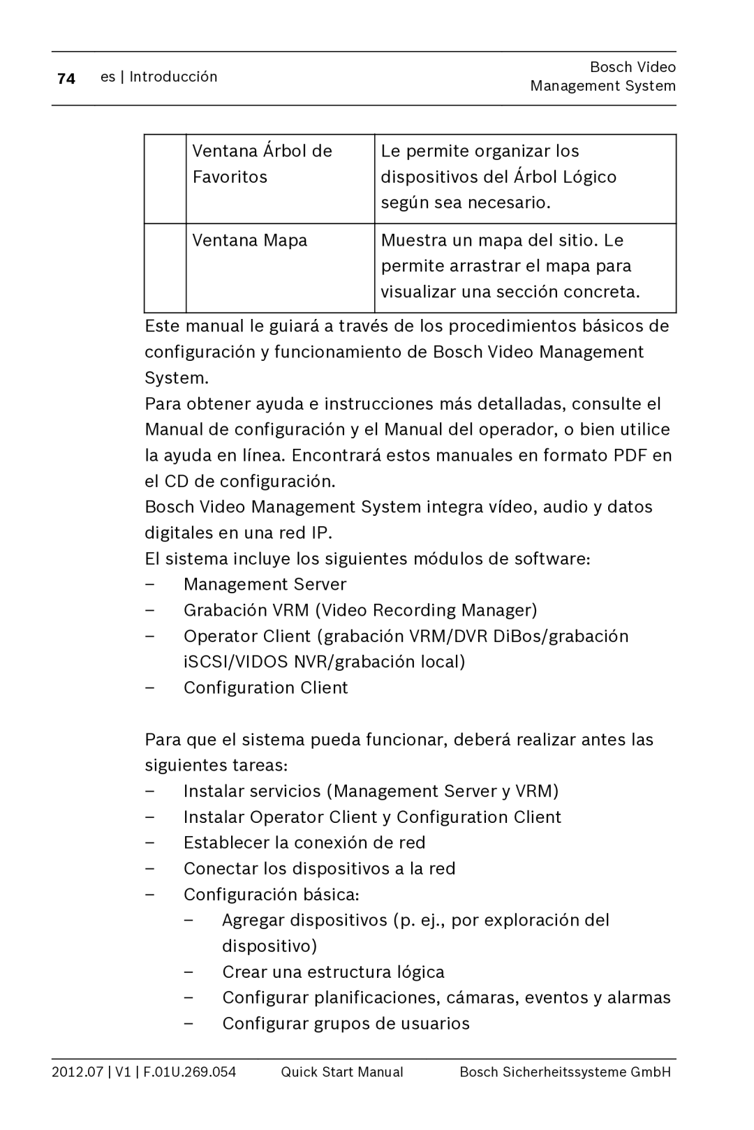 Bosch Appliances MBV-BPRO-40 quick start manual Es Introducción Bosch Video Management System 