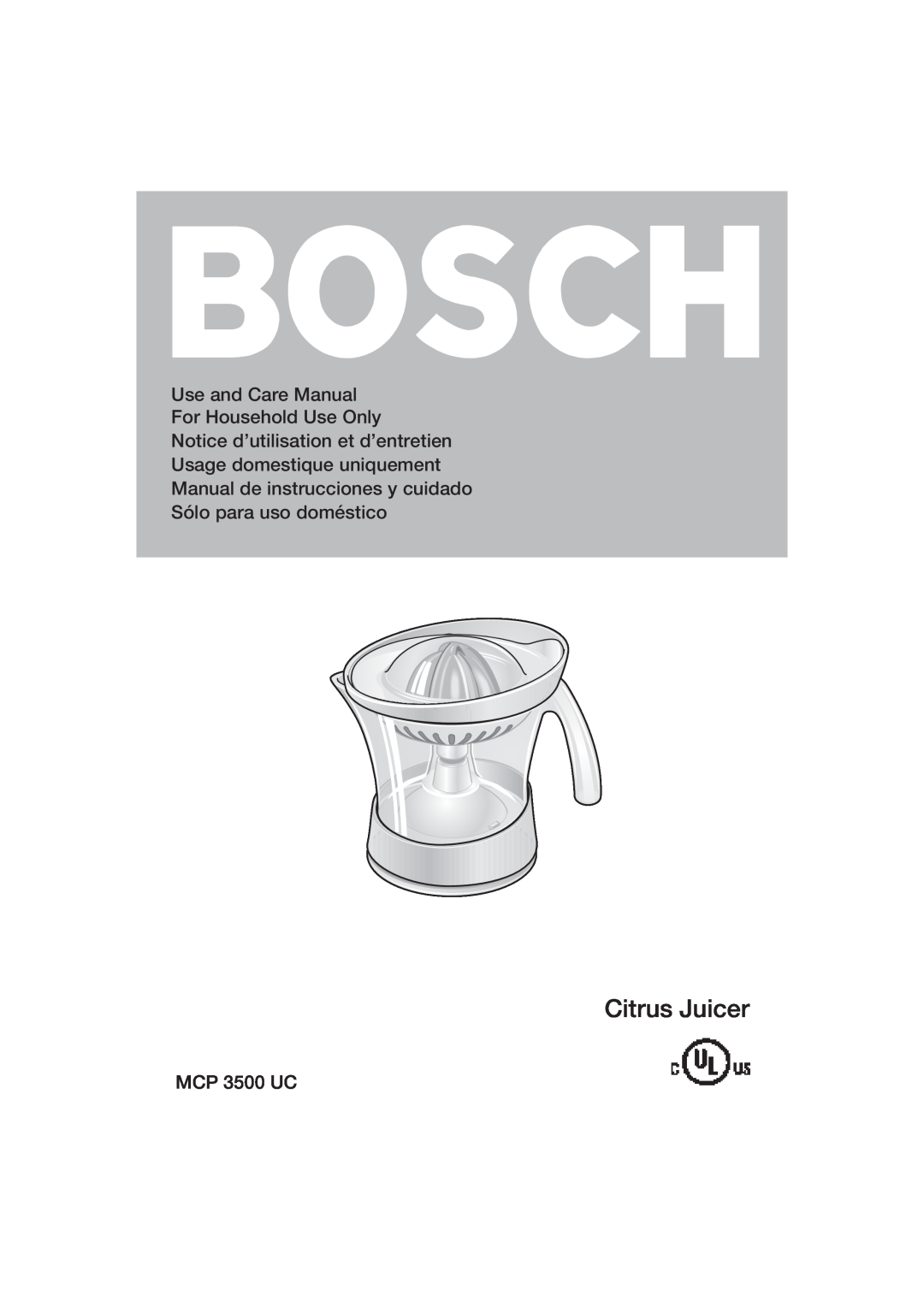 Bosch Appliances MCP 3500 manual 