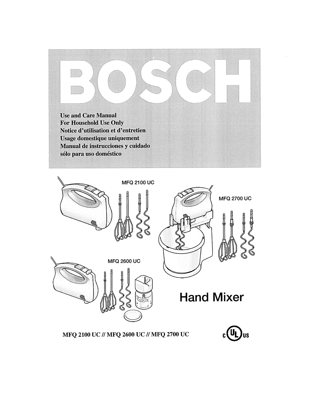 Bosch Appliances MFQ 2100 UC manual 