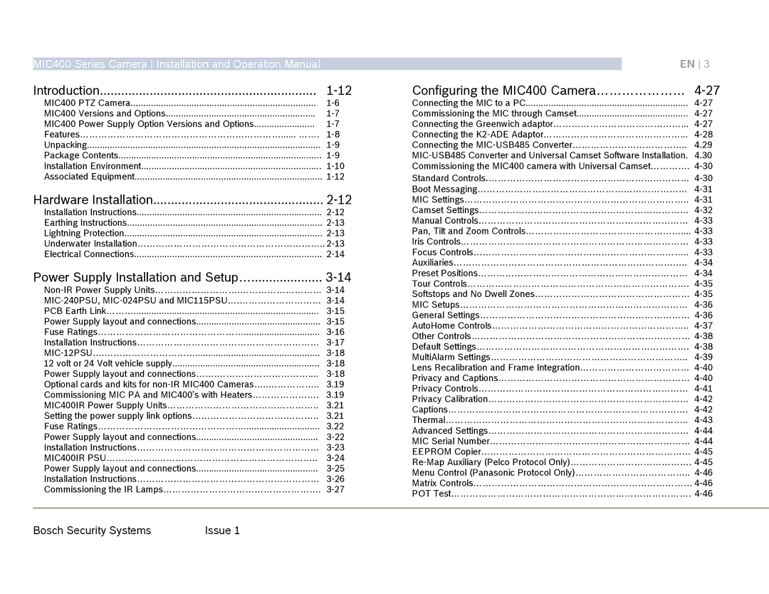 Bosch Appliances MIC400AL operation manual Introduction 