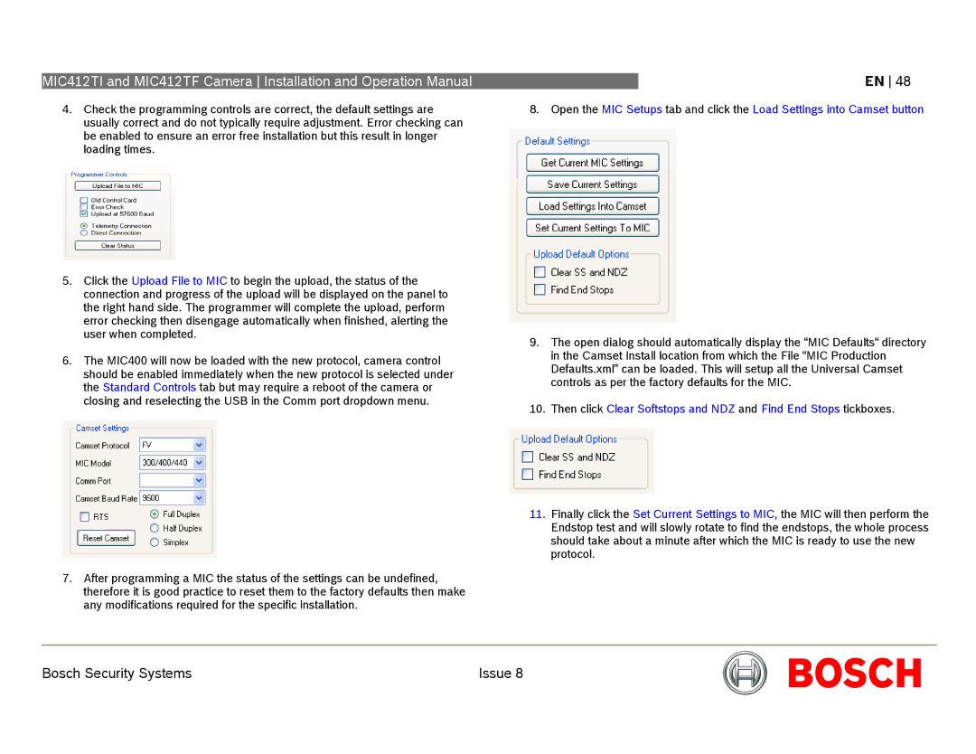 Bosch Appliances MIC412 operation manual Bosch Security Systems Issue 