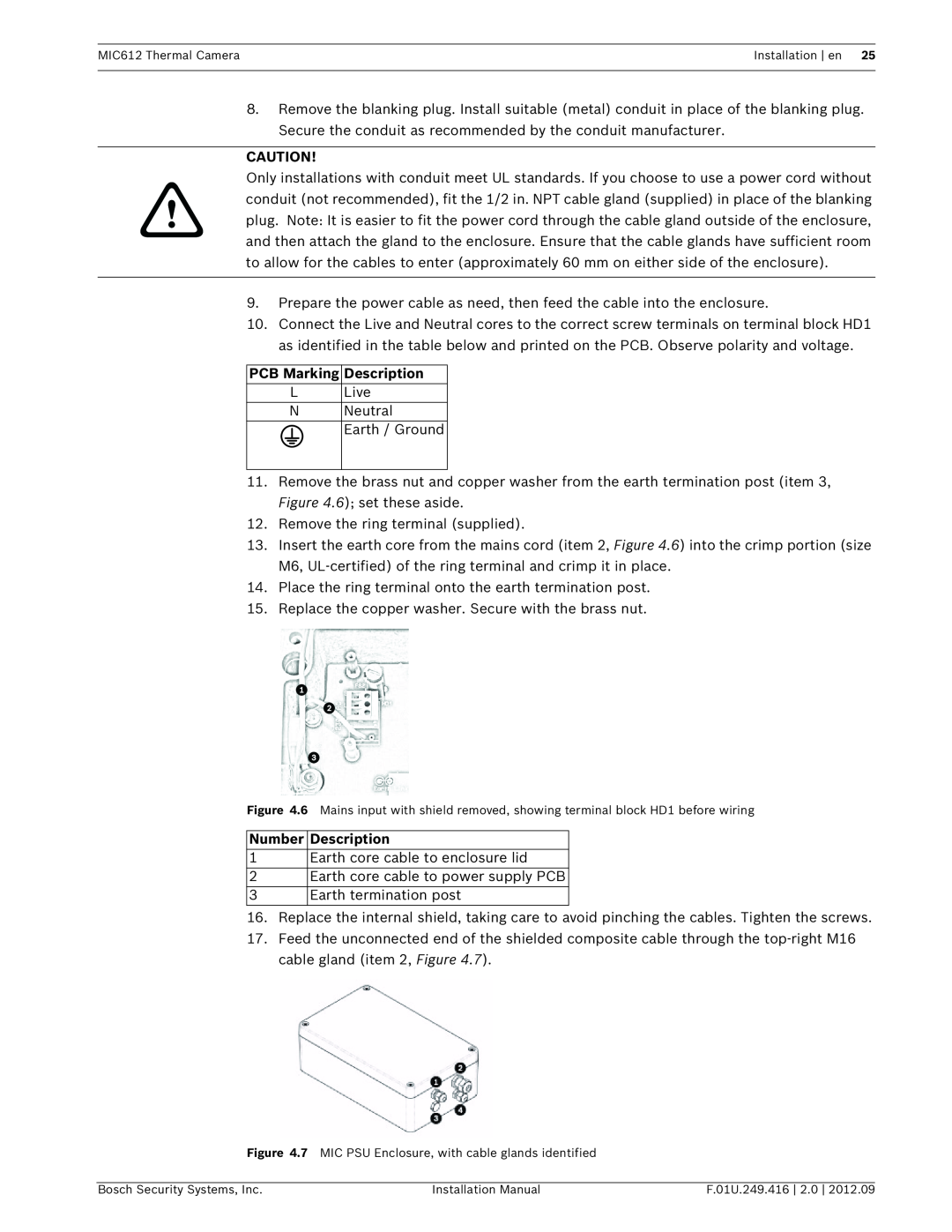 Bosch Appliances MIC612 installation manual PCB Marking Description, Number Description 