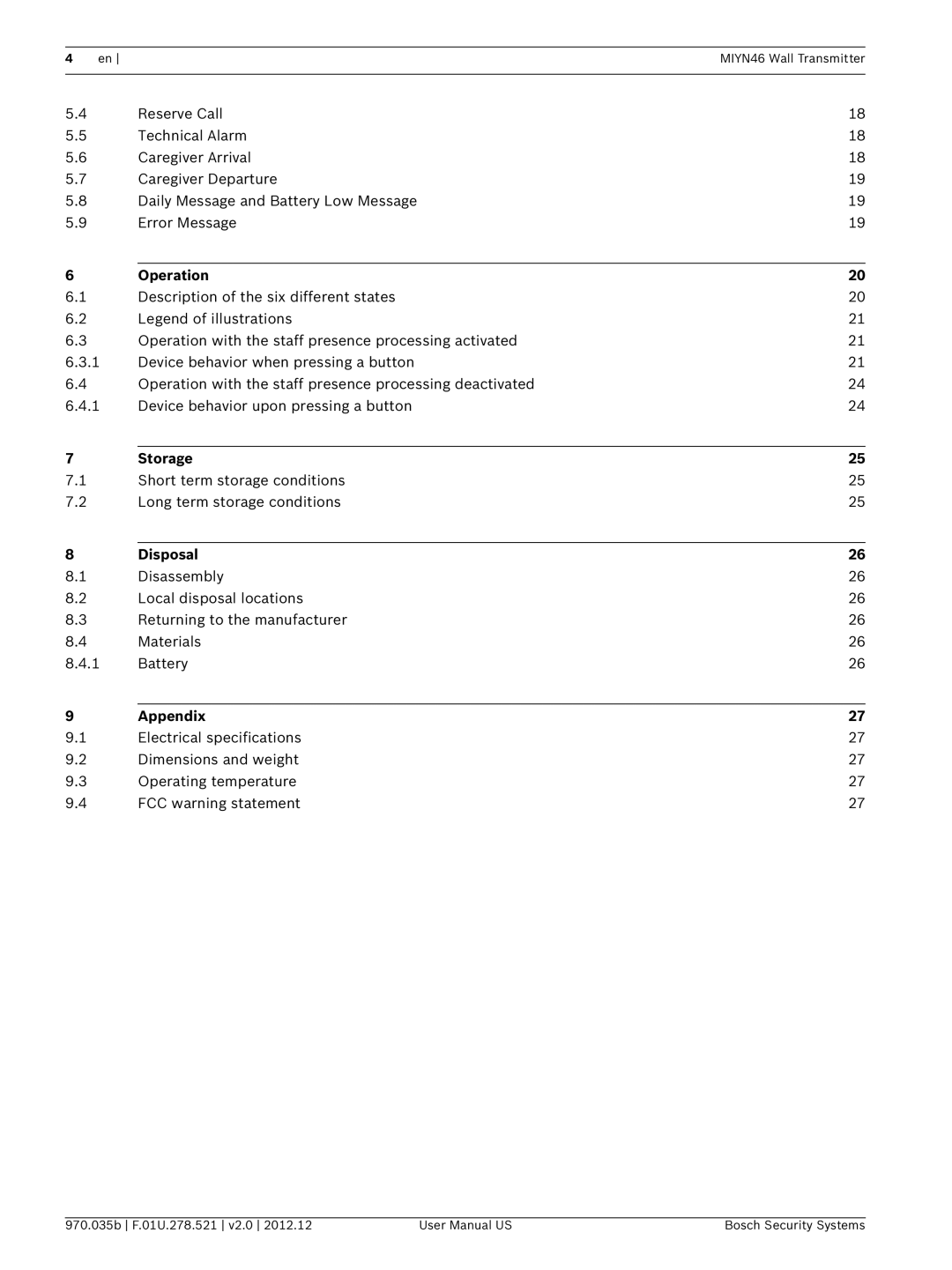 Bosch Appliances MIYN46 user manual Storage 