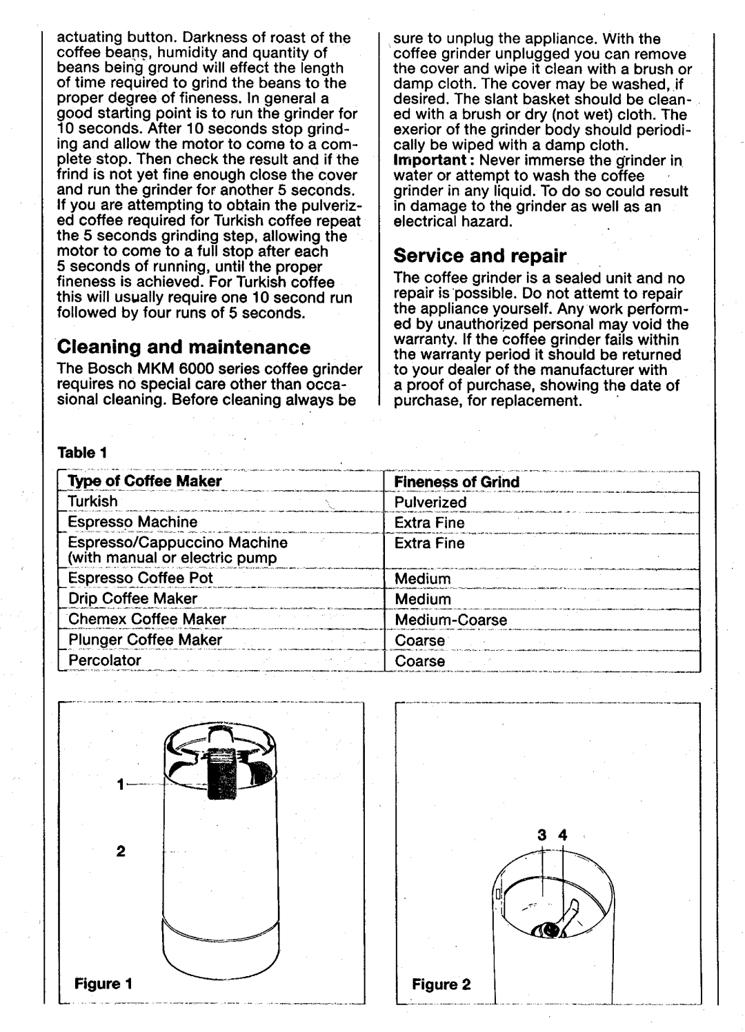 Bosch Appliances MKM 6000 manual 