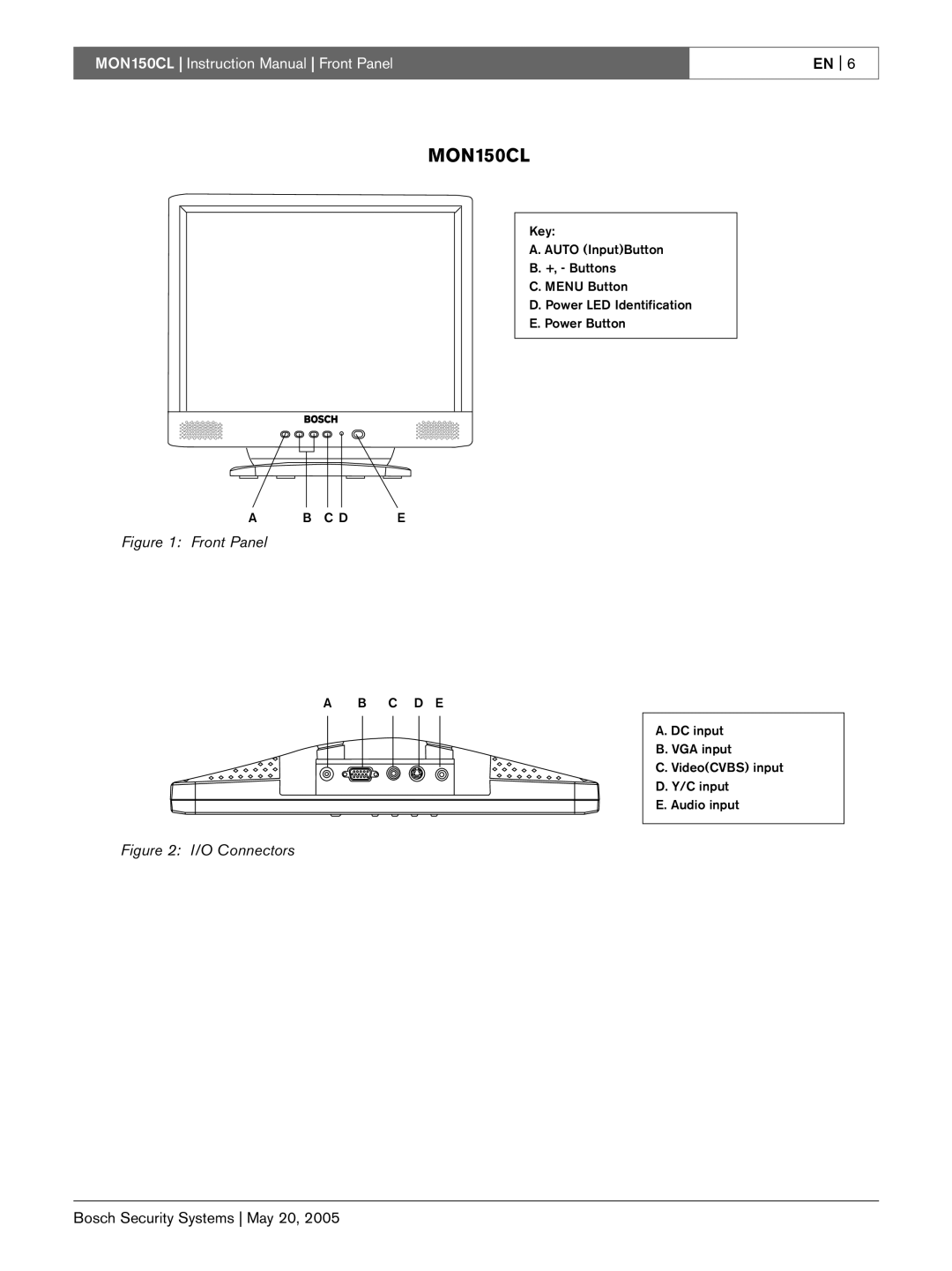 Bosch Appliances MON150CL instruction manual 