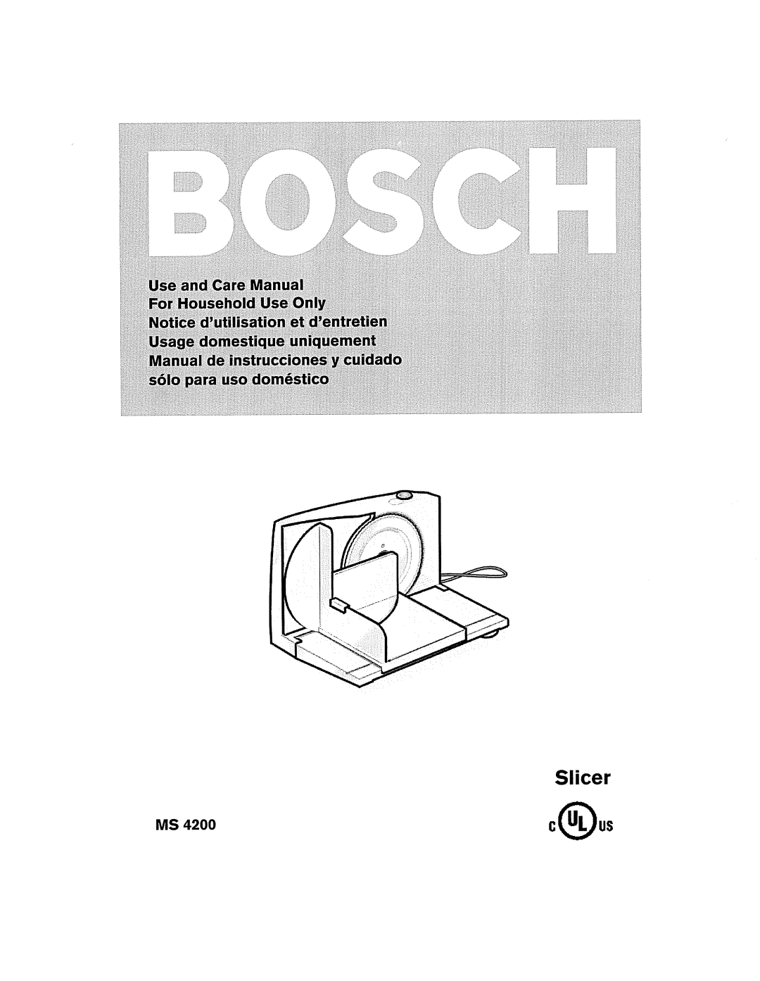 Bosch Appliances MS 4200 manual 