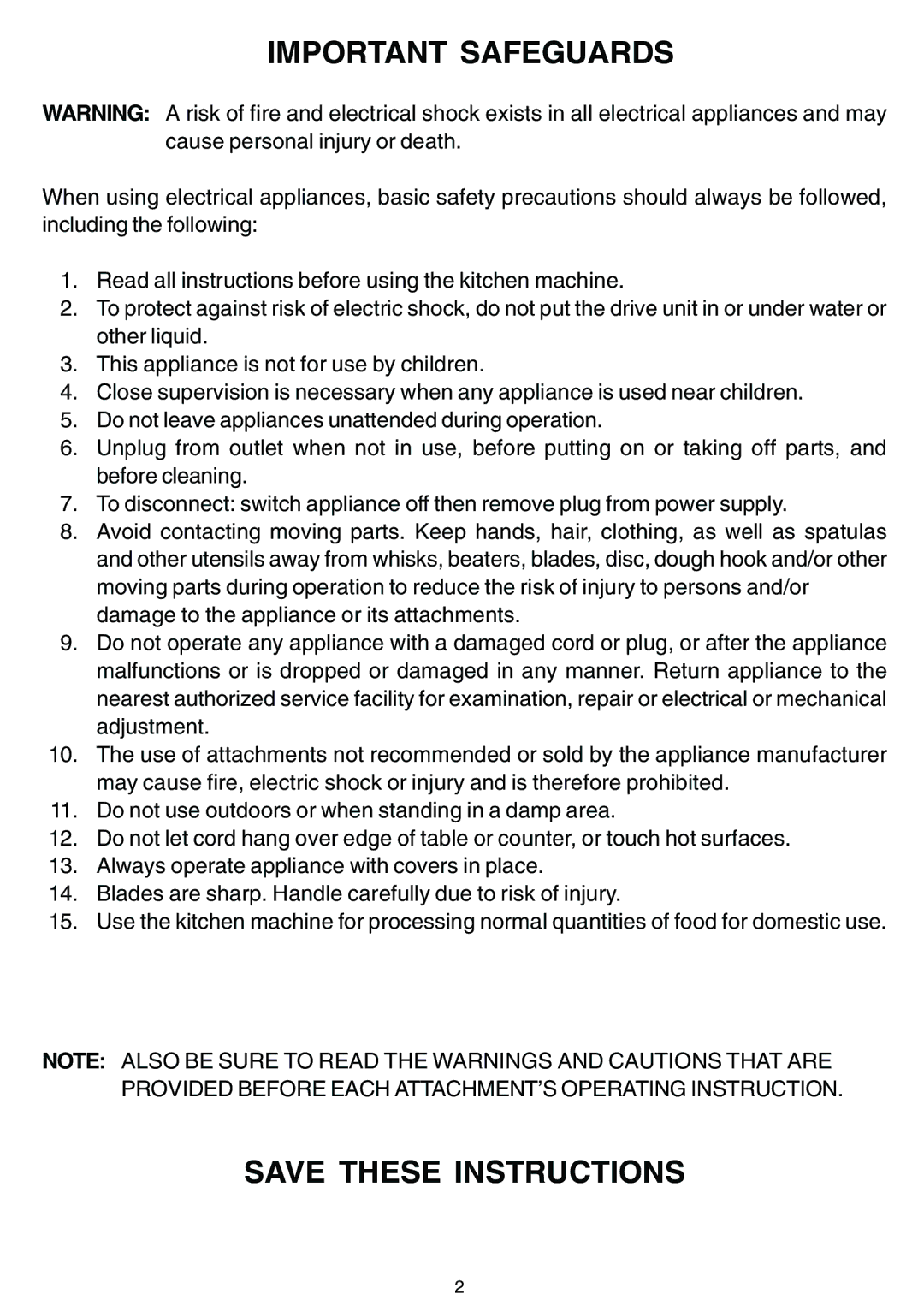 Bosch Appliances MUM 4420 UC, MUM 4635 UC, MUM 4620 UC, MUM 4405 UC owner manual Important Safeguards 