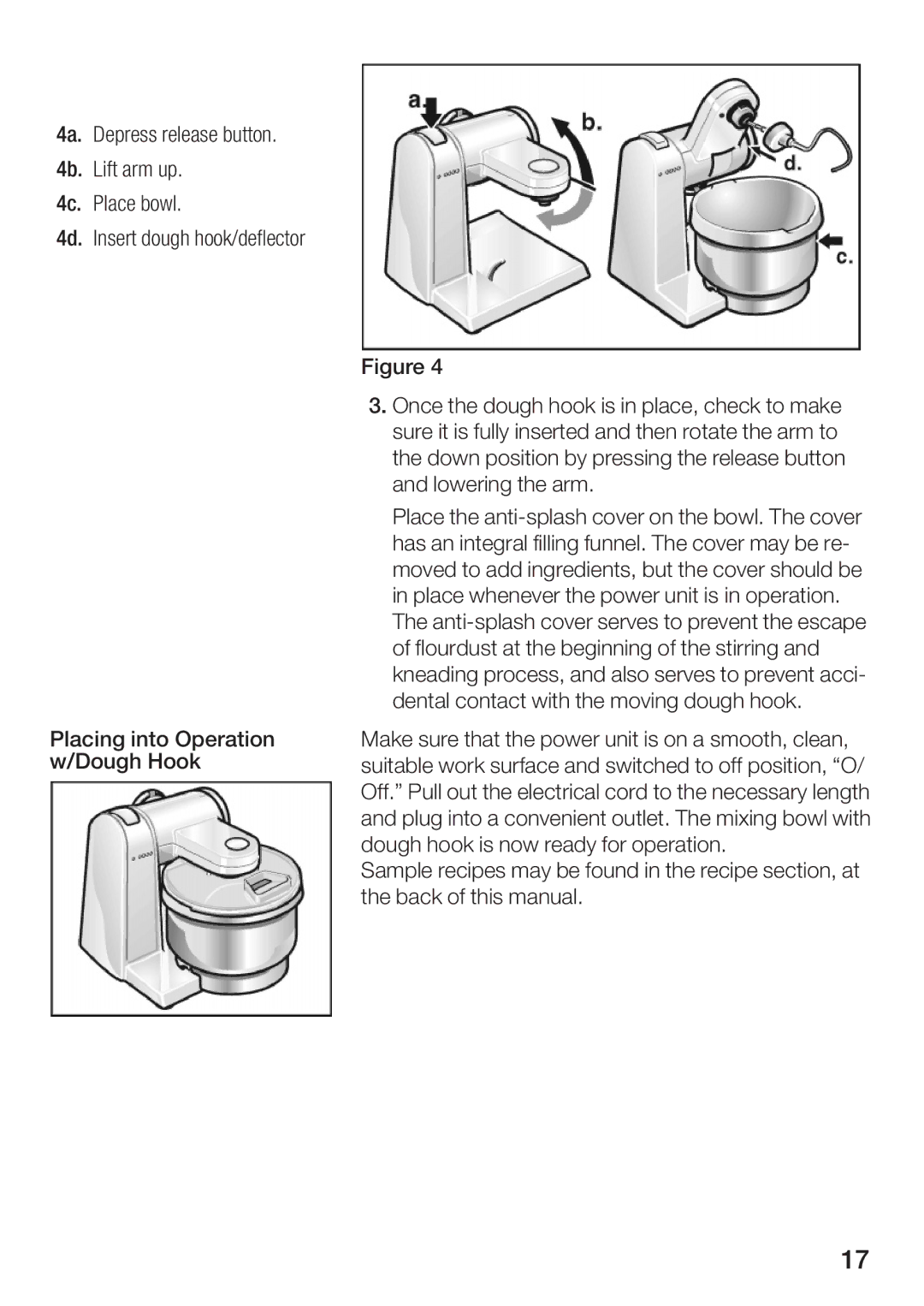 Bosch Appliances MUM 4750 UC manual Anti/splash cover on the bowl. The cov 