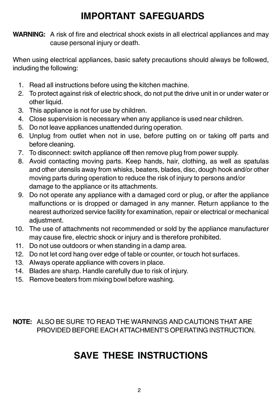 Bosch Appliances MUM 7400 UC owner manual Important Safeguards 