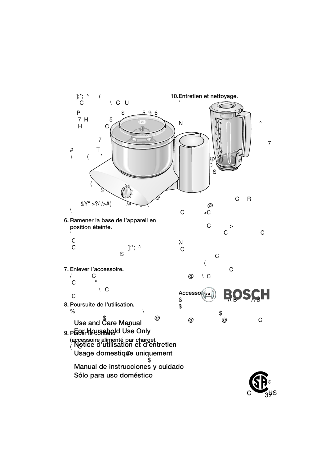 Bosch Appliances MUM6N10UC, MUM6N11UC manual 