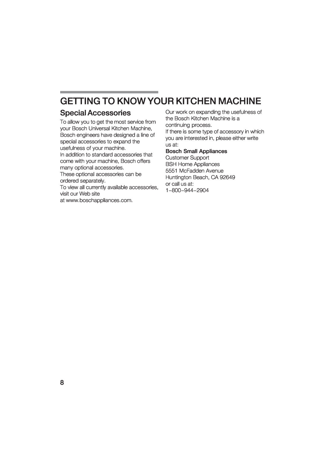 Bosch Appliances MUM6N11UC, MUM6N10UC manual 
