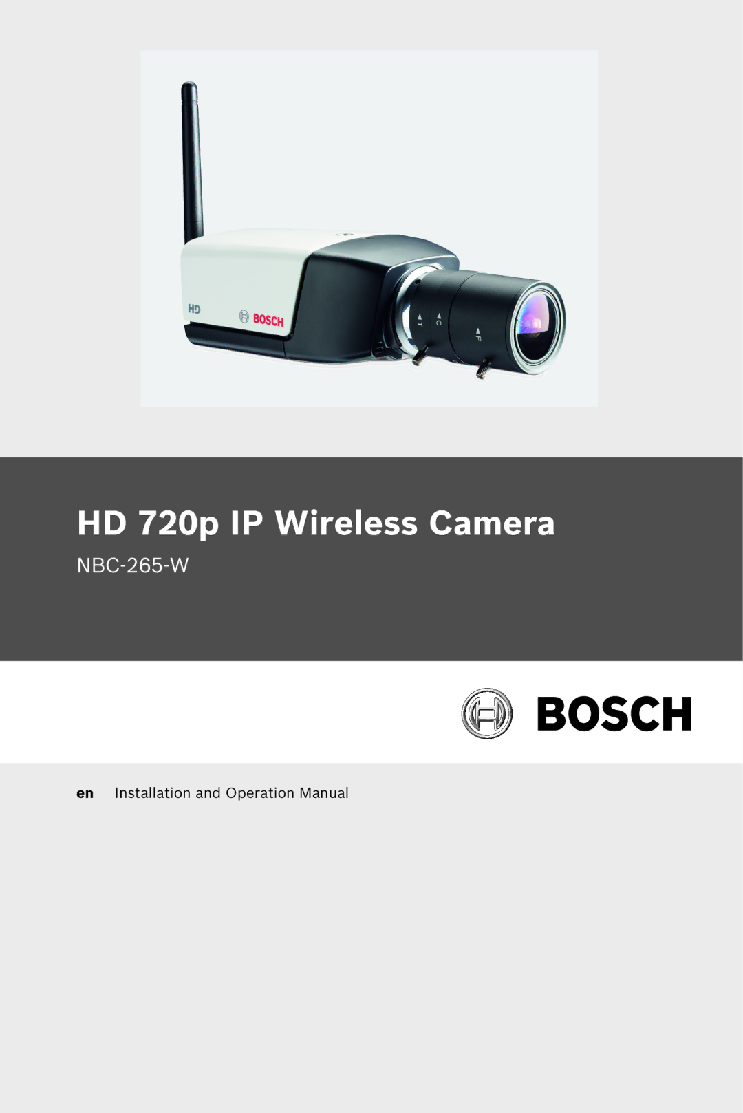 Bosch Appliances NBC-265-W operation manual HD 720p IP Wireless Camera 