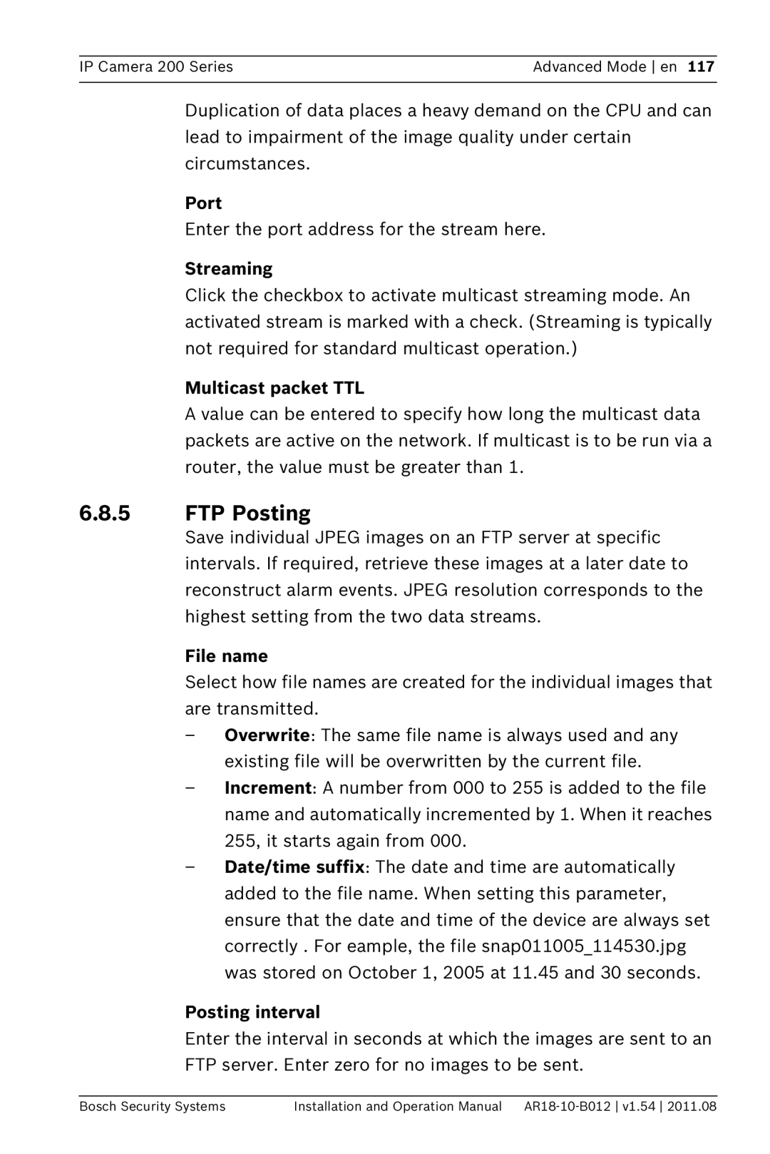 Bosch Appliances NBC-265-W operation manual FTP Posting 