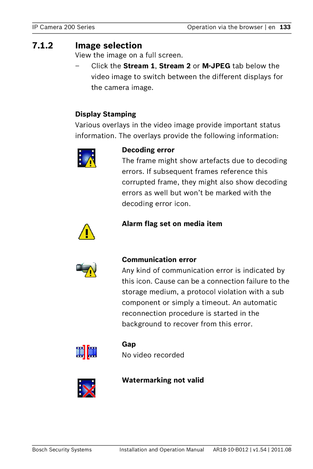 Bosch Appliances NBC-265-W operation manual Image selection 