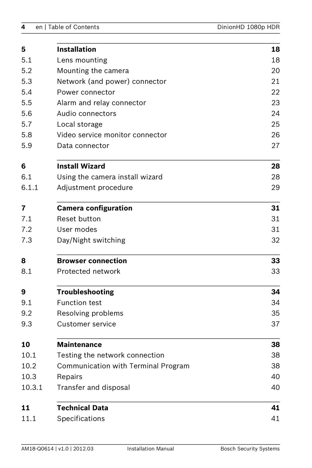 Bosch Appliances nbn-932 Installation, Install Wizard, Camera configuration, Browser connection, Troubleshooting 