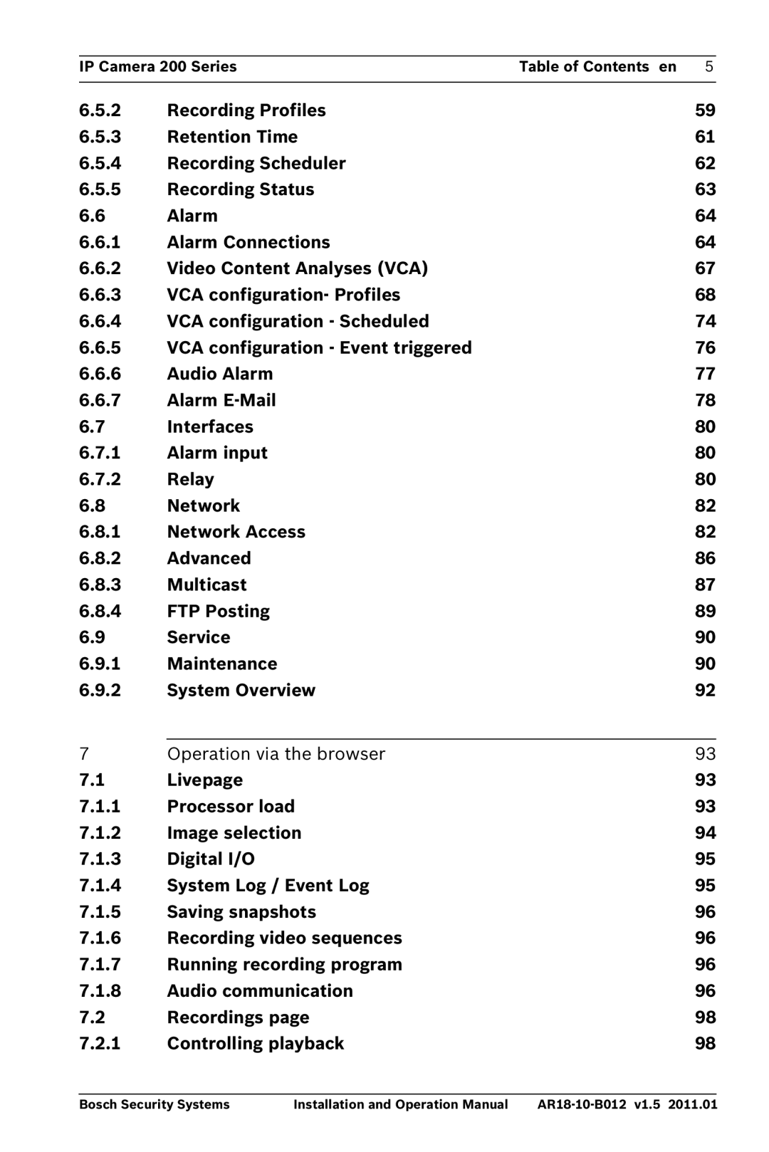 Bosch Appliances NDC-265-P operation manual Operation via the browser 