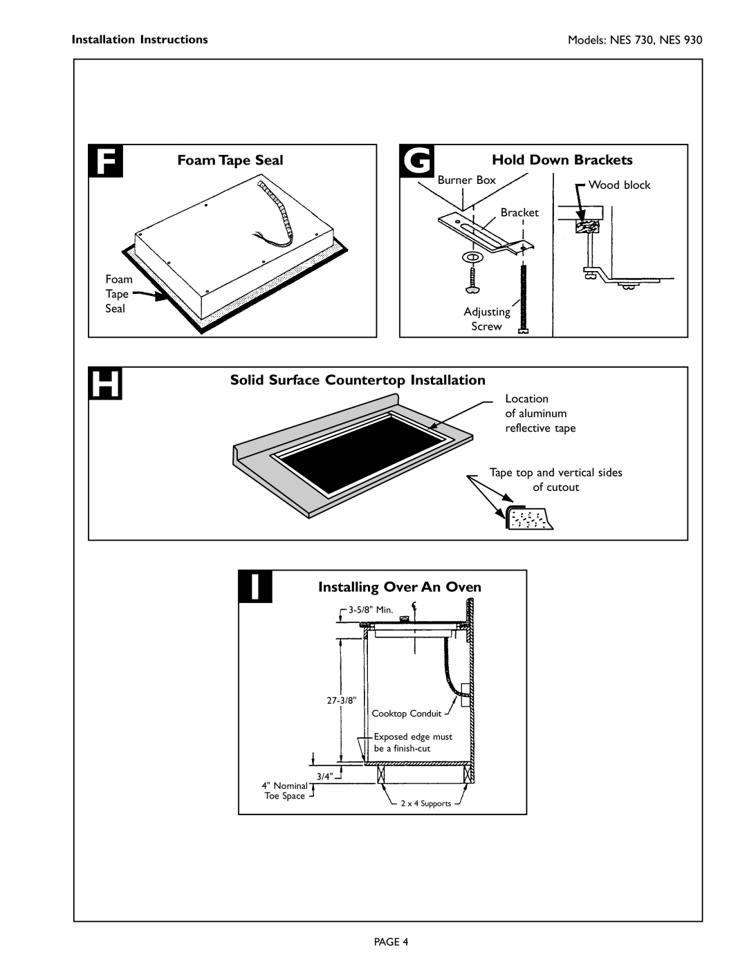 Bosch Appliances NES 730 UC, NES 930 UC Hold Down Brackets, Solid Surface Countertop Installation, Installing Over An Oven 