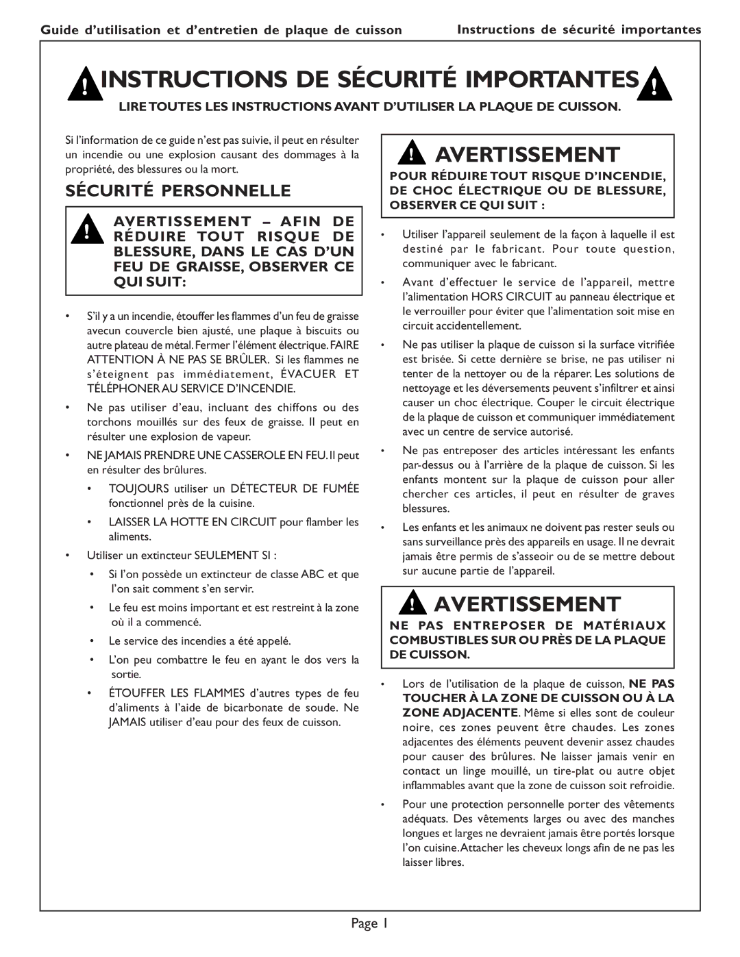 Bosch Appliances NES 730 UC Instructions DE Sécurité Importantes, Lors de l’utilisation de la plaque de cuisson, NE PAS 