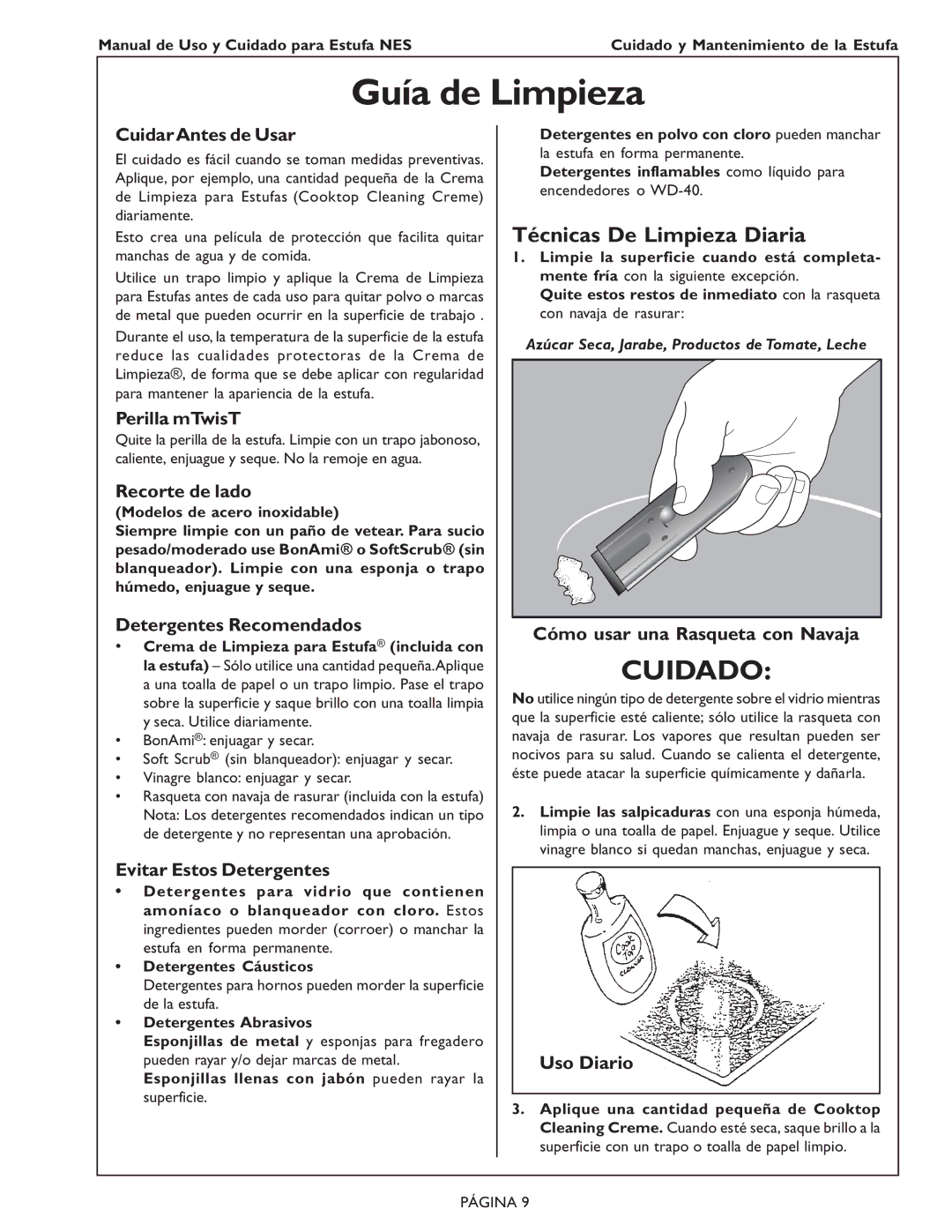 Bosch Appliances NES 730 UC, NES 930 UC manual Guía de Limpieza 