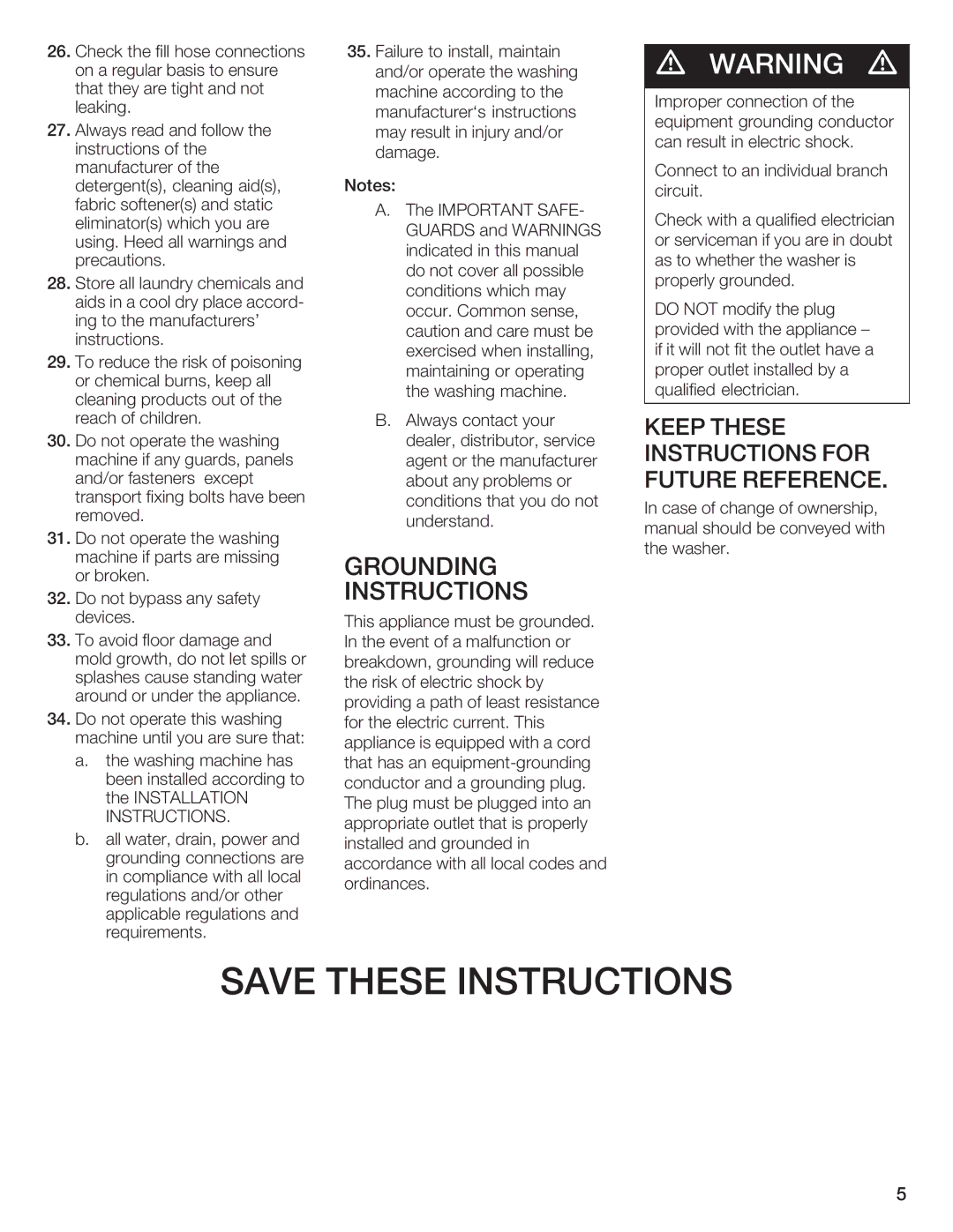 Bosch Appliances Nexxt DLX manual Guards, Do not 