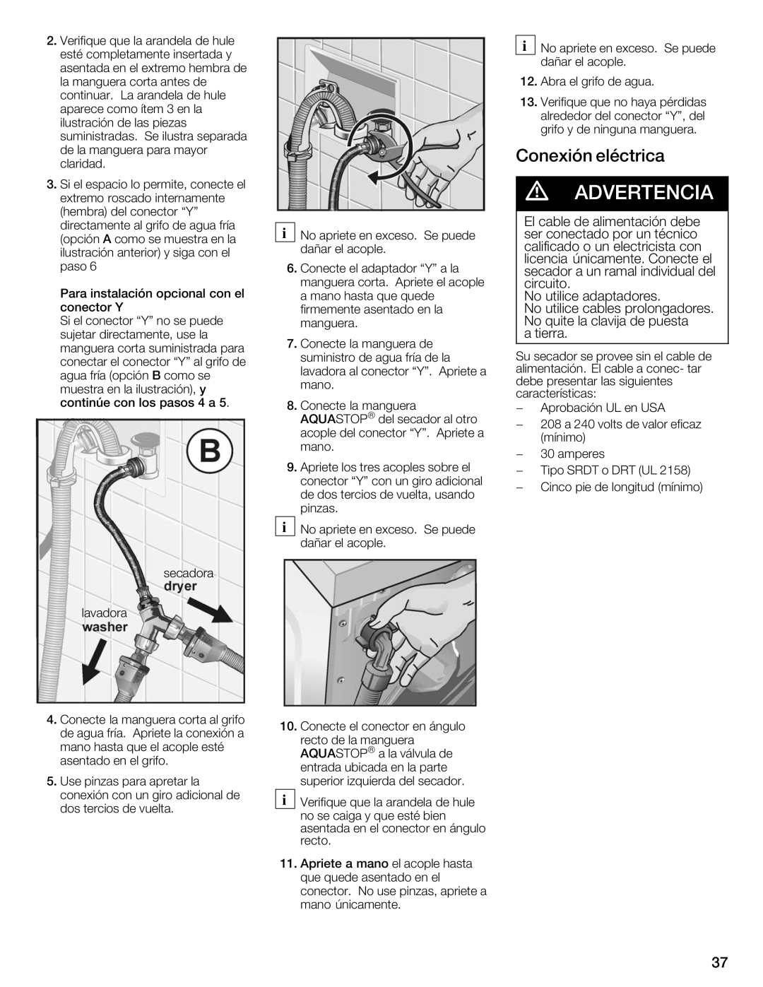 Bosch Appliances Nexxt Series manual Conexión Eléctrica 