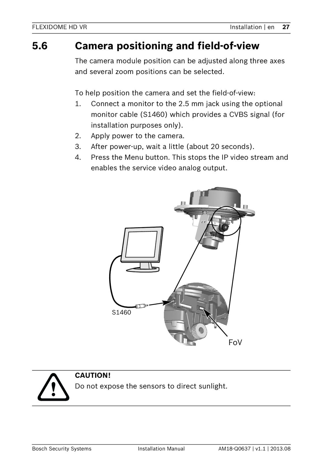 Bosch Appliances NIN-832, NIN-733, NIN-932 installation manual Camera positioning and field-of-view, FoV 