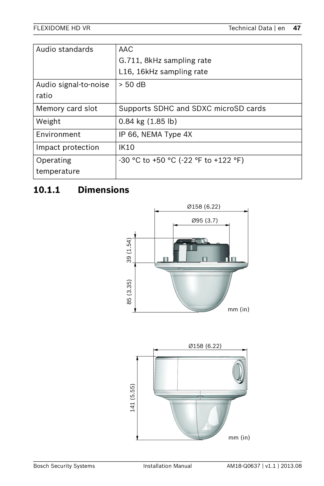 Bosch Appliances NIN-932, NIN-832, NIN-733 installation manual Dimensions 