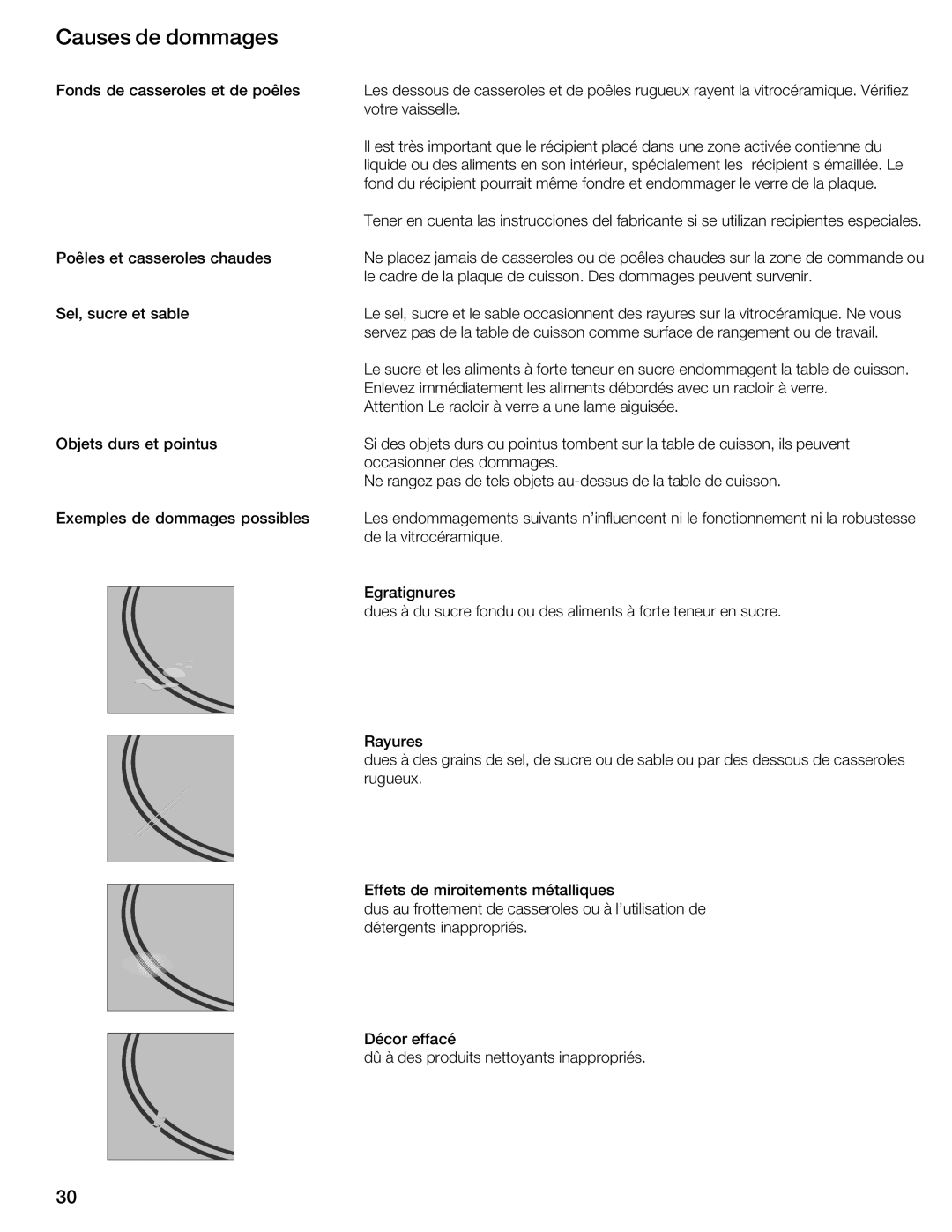 Bosch Appliances NIT8053UC manual Causes Dommages 