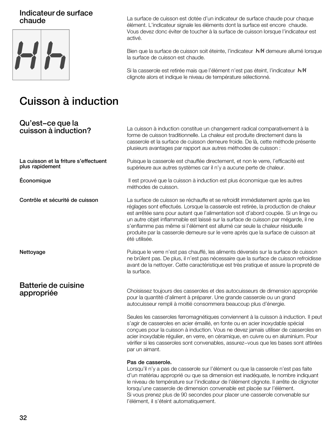 Bosch Appliances NIT8053UC manual Cuisson à induction, Indicateur de surface chaude, Quest-ce que la cuisson à induction? 