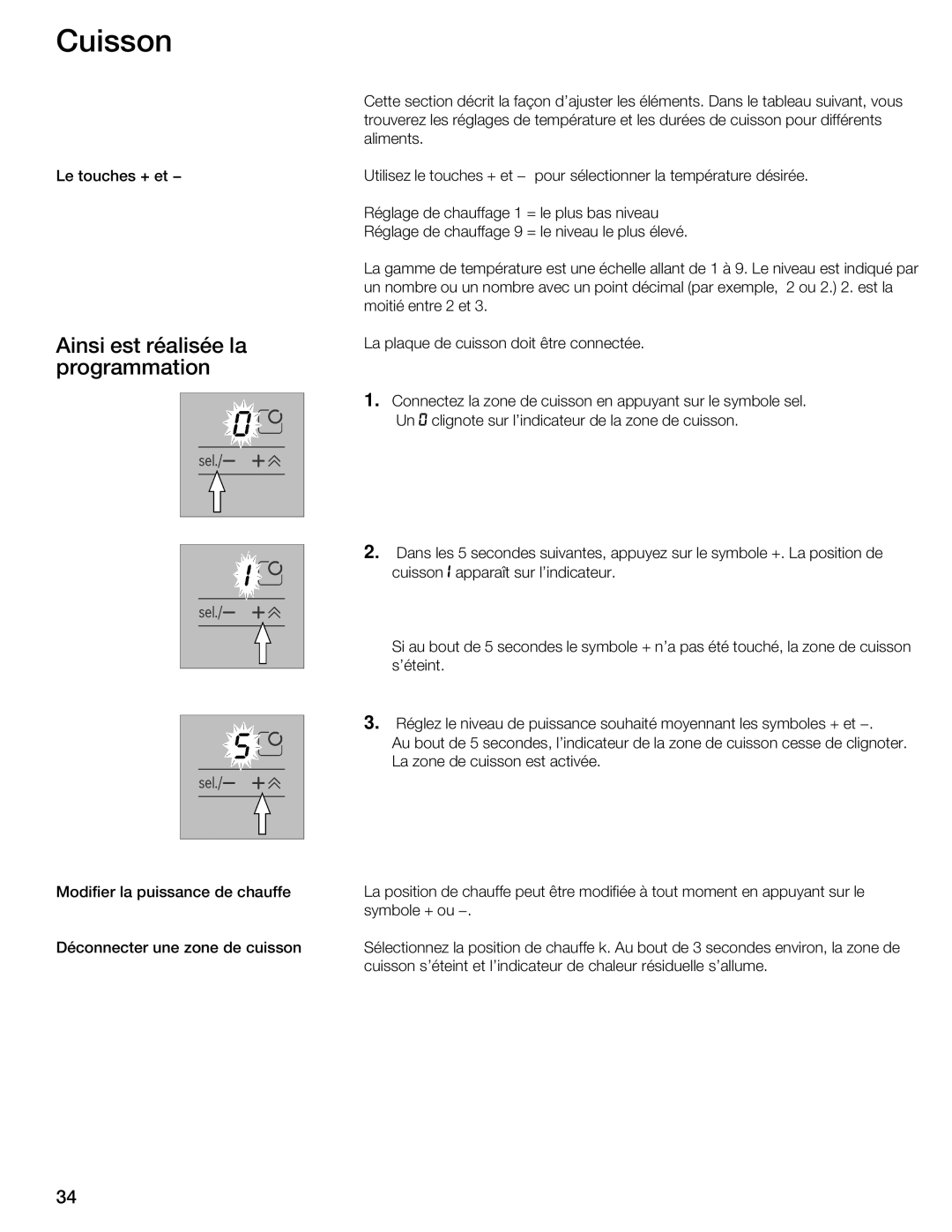 Bosch Appliances NIT8053UC manual Cuisson, Ainsi est réalisée la programmation 