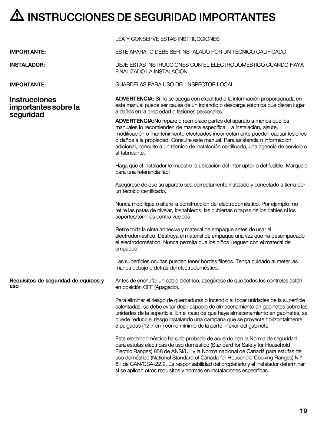Bosch Appliances NIT8653UC manual d INSTRUCCIONES DE SEGURIDAD IMPORTANTES, Instrucciones importantes sobre la seguridad 