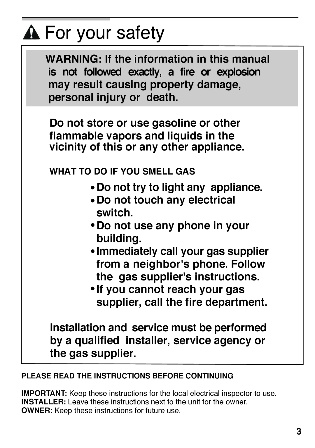 Bosch Appliances PCK755UC manual For your safety 